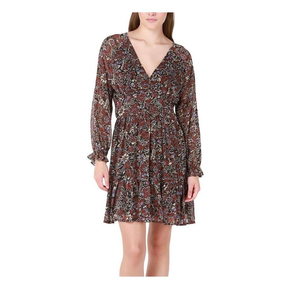 Black Tape_ Red Blue Floral dress Small